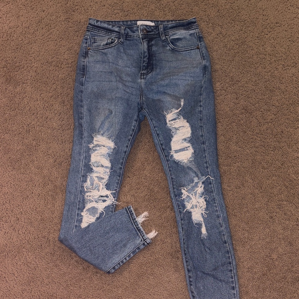 Cello Ripped Blue Skinny Jeans